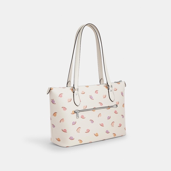 Coach Gallery Tote Bag With Snail Print - Cream & Pink - Picture 2 of 14